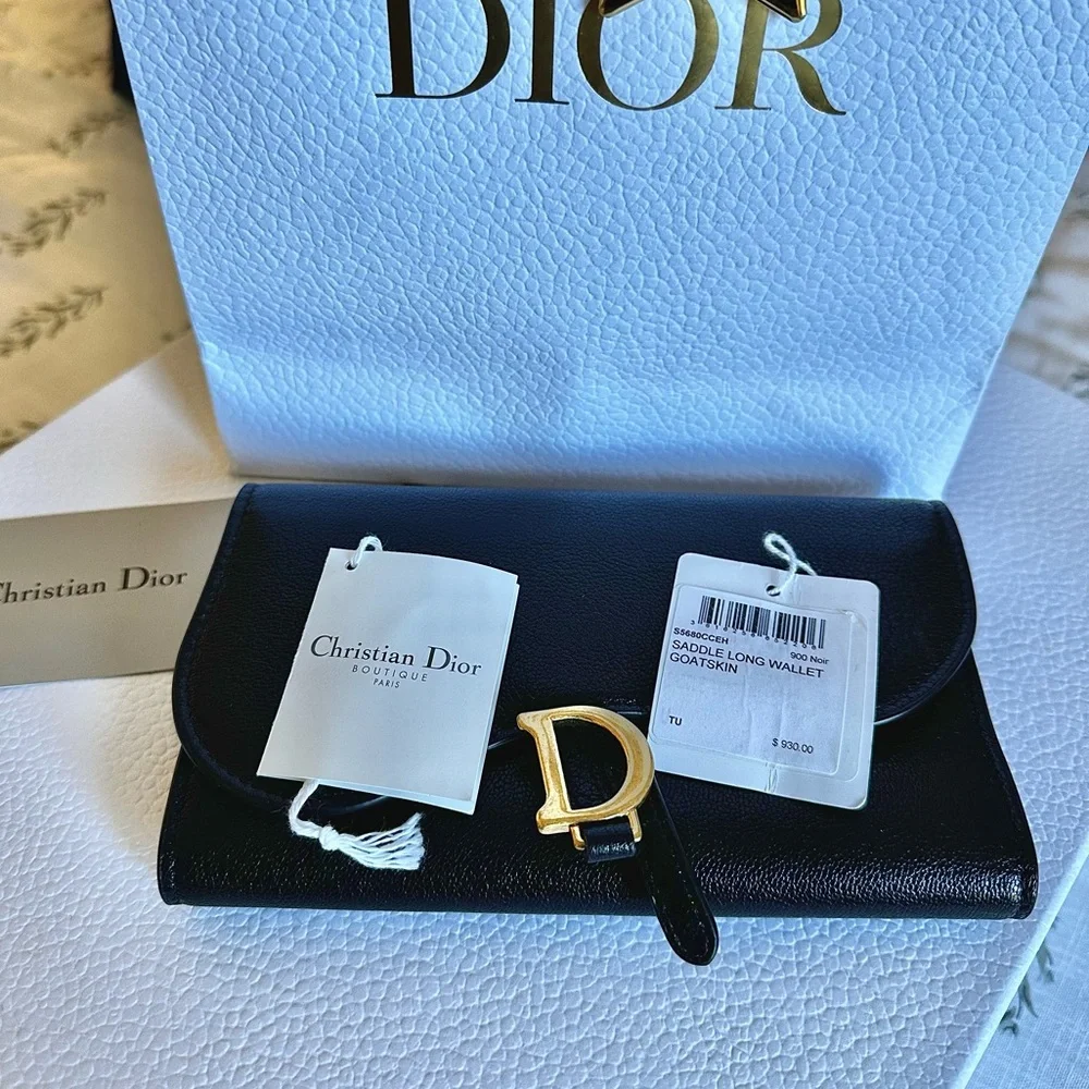 DIOR Saddle Long Wallet Goatskin